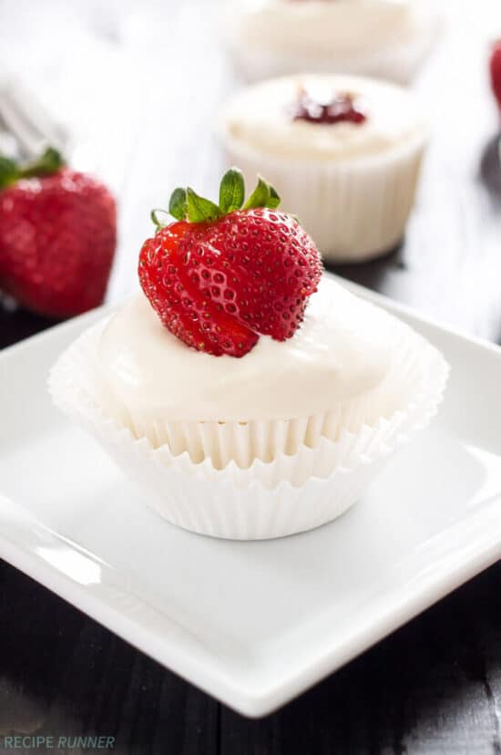 Angel Food Cupcakes with Strawberry Filling