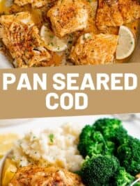 cooking cod in a pan on the stove
