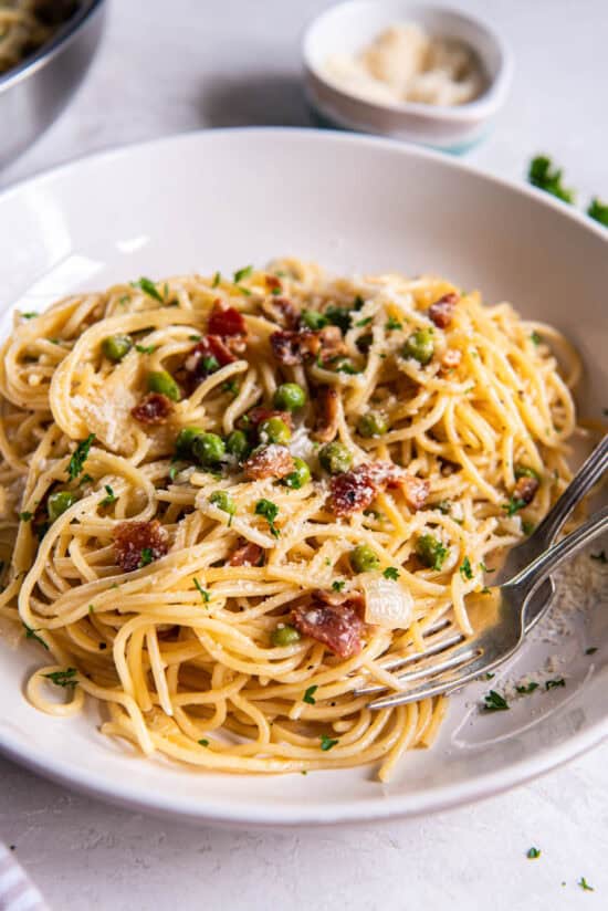 Pasta with Peas and Bacon
