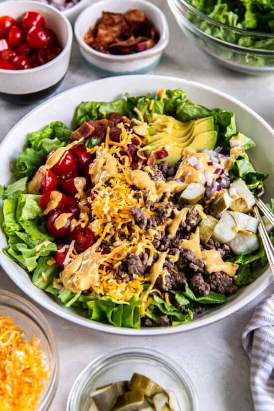 Loaded Hamburger Bowl with Special Sauce