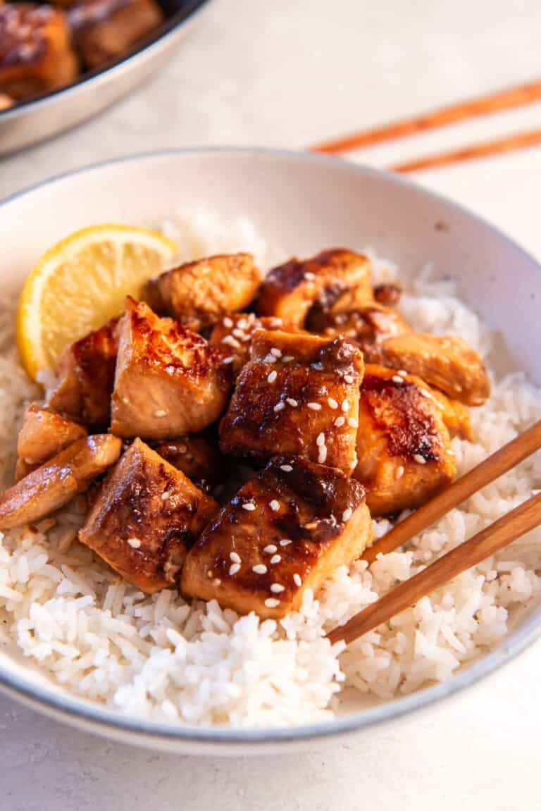 Honey Garlic Salmon Bites